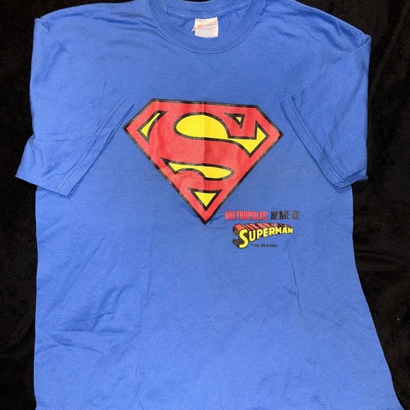 Blue Superman Logo T-Shirt size large - Picture 5 of 14